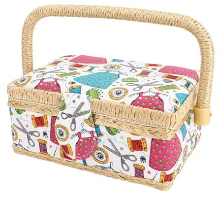 Nähkorb, Stoff, groß, Vintage-Organizer, Bastelzubehör, Zubehör, Aufbewahrungsbox, Modell C