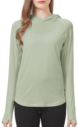 netdraw Damen Ultraweicher Bambusviskose-Hoodie UPF 50+ Sonnenschutz Langarmshirt, Avocado, XX-Large