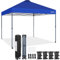 Yaheetech Faltpavillon 3x3m Pop Up Pavillon Wasserdicht Stabil Winterfest Gartenpavillon auf Rollen Gartenzelt Höhenverstellbar mit Tragtasche, Blau