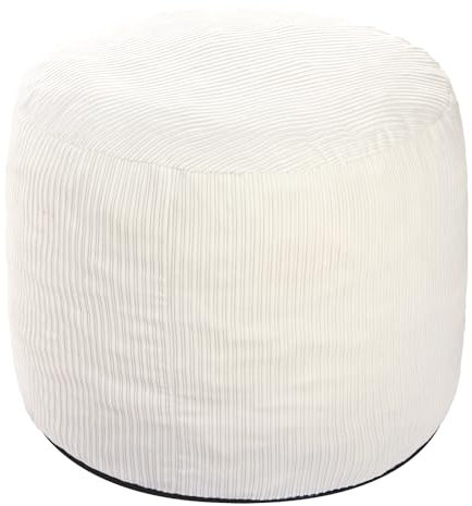WSOFRLAC Kleiner Pouf Ottomane Fußstütze Fußhocker und Ottomane klein für Couch Fußhocker für Wohnzimmer Boho Couch Ottomane Weiß Beige Pouf Ottomane 20x15 Fußstütze Poufs Fußhocker