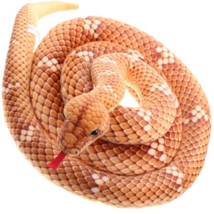 Milisten Plüschschlange Realistisch Gefülltes Tier Plüschtier Braune Schlangendekoration Halloween Für Katzen Und Vielseitig Einsetzbar