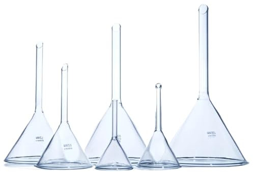 UZAMIRLEX Juego de matraces de Vidrio, Embudo de Vidrio Triangular de Laboratorio Embudo de Vidrio de borosilicato Engrosado(75mm)
