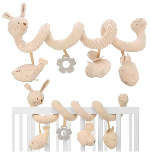 Kinderwagen Baby Spirale Spielzeug – Sensorische Activity Kette für Kinderwagen, Bett & Autositz – Sicheres