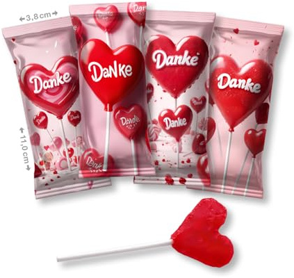 100 x Lutscher Danke 500g Einzeln Verpackt