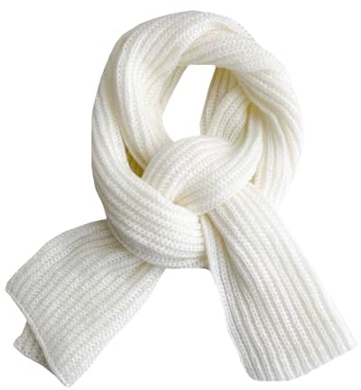YAUOIPI Warm Autumn and Winter Scarf, Winter Knitted Scarf, Unisex Pure Color Winter Neck Warm Knitting Scarf, Thick Warm Ladies Scarves, Fashion Women Scarves, One Size (White)