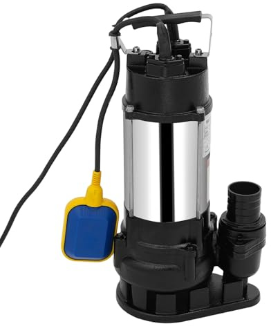 550W Tauchpumpe Schmutzwasserpumpe aus Edelstahl mit Automatischer Schwimmerschalter,Schmutzwasser-Tauchpumpe Gartenpumpe mit Zerkleinerer, Förderpumpe Schmutzwasser Abwasserpumpe