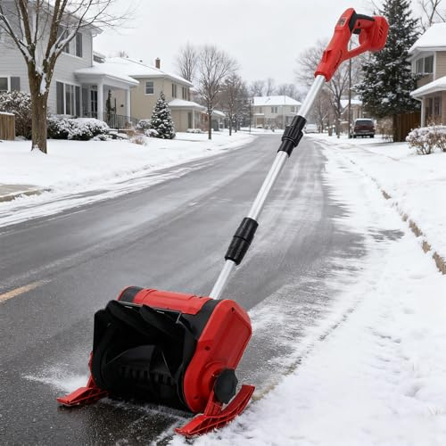 ORIDLECTAL 20V 4.0 Ah Li-battery Electric Shovel, Cordless Snow Shovel with 1200W High-Power Motor, 32cm Width Battery Snow Shovel for Effortless Snow Removal on Driveways and Stairs