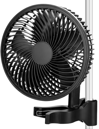 Grow Ventilator Oszillierend mit Clip, EC-Motor, 10 Stufen, 300 cm Kabel | 544 m3/h Luftstrom, 28 dB(A), Ø 150mm Clip Ventilator Umluftventilator leise für Grow Zelte, Anzuchtzelt (1 Stück)