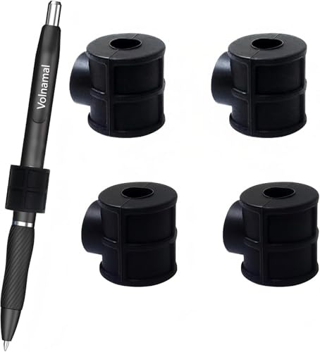 Volnamal 4-Pack Magnetic Pen Holder for Fridge & Whiteboard, Strong Adjustable Silicone Organizer - Holds Pens, Pencils, Markers up to 1.3cm, for Office, Kitchen, Workshop, Classroom
