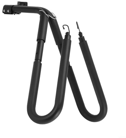Supporto per tavole da surf e biciclette Shortboard realizzato con alluminio resistente e fodera protettiva in schiuma compatibile con tavole da surf e snowboard fino a 20KG (Nero)