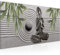 Runa Art Wandbild Buddha Feng Shui 1 Teilig 100 x 40 cm Modern Bild auf Vlies Leinwand Relax Wohnzimmer Schlafzimmer Grau Grün 505512c