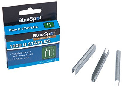 Blue Spot Tools 35118 BlueSpot 1000 PCE 12mm U-Staples Round Crown T25 Heftklammern, Silber