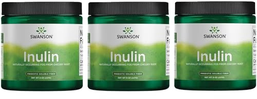 Swanson Inulin Prebiotic Soluble Fiber, 8 oz Powder, 3 Pack