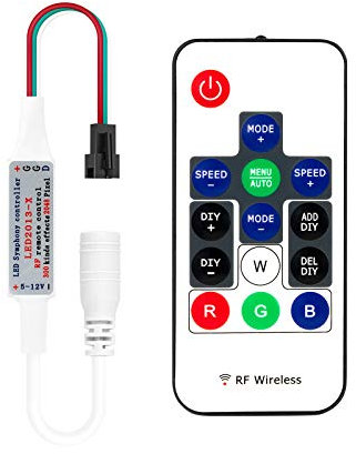 BTF-LIGHTING WS2811 e WS2812B 14 tasti DC5V-12V Wireless RF Led RGB Controller 300 tipi di effetti di luce Colore digitale LED Moduli di luce stringa