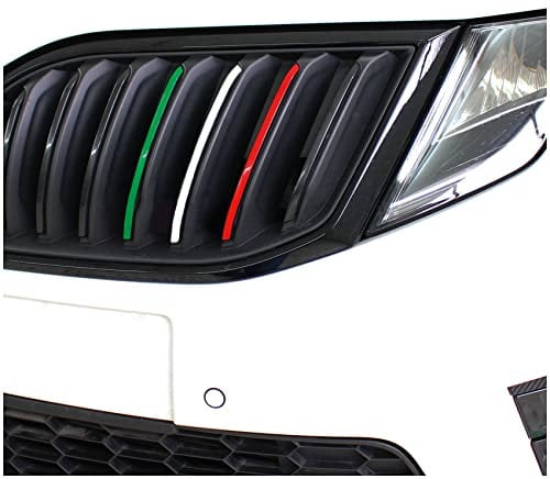 Finest Folia 30 teiliges Aufkleber Set für Front Kühlergrill Sticker für Gitter Nierenaufkleber Zierstreifen Folie selbstklebend Kfz Zubehör (K005 Italien)