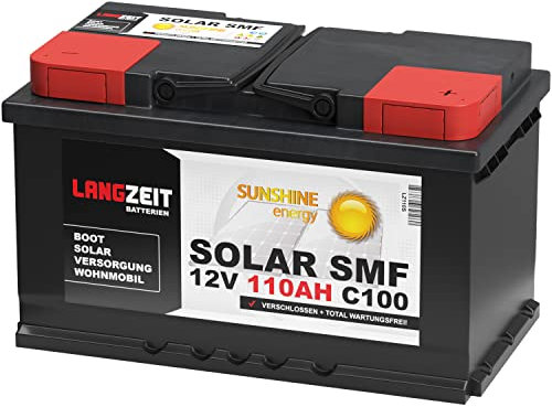 Langzeit Solar SMF Solarbatterie 110Ah 12V Versorgungsbatterie Wohnmobil Batterie Boot total wartungsfrei 100Ah 90Ah 80Ah