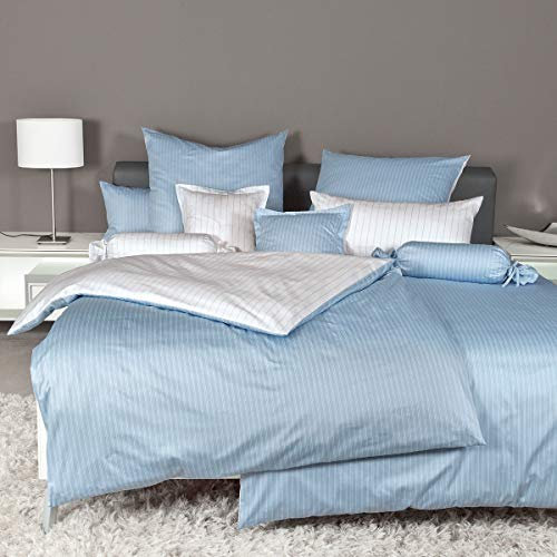 Janine Design Mako-Satin Bettwäsche modern Classic perlblau Kissenbezug einzeln 40x40 cm