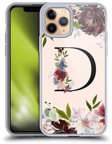 Head Case Designs Offizielle Nature Magick Buchstabe D Rose Gold Flowers Monogram 1 Gelhülle [Militärischer Schutzgrad] Kompatibel Mit Apple iPhone 11 Pro Und Kompatibel Mit MagSafe