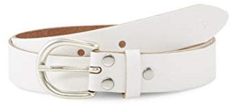 TOM TAILOR Damen Gürtel & Riemen Basic Ledergürtel white,70,B100,2000