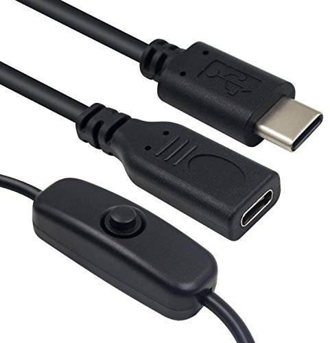 Maxhood Raspberry Pi Power Switch,USB C Male to Female Inline On/Off Switch Cable for Raspberry Pi 4