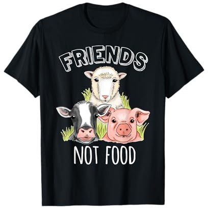 Vegan Friends Not Food Animal Rights Veggie Green Food T-Shirt