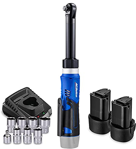 ACDelco ARW1218-3P G12 Series 12V Li-ion Cordless 3/8” 40 ft-lbs. Extended Ratchet Wrench Tool Kit (2 Battery Tool Kit)