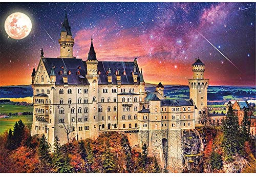 3000 Teile, Impossible Puzzle, (Schloss Neuschwanstein, Deutschland) Geschicklichkeitsspiel für die ganze Familie, farbenfrohes Legespiel, Erwachsenenpuzzle ab 14 Jahren, als Ostergeschenk-48.03x31.8