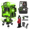 Iriisy Livella Laser Autolivellante Verde 360 12 Linee 3x360° con 2 Batterie Livella Laser a Croce Orizzontale Verticale Generatori di Linea Laser (12 linee)