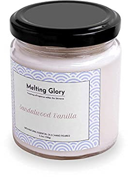 Sojawachs Duftglas transparent I Sandelholz 4 Stück