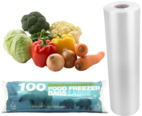 Bargain House Large Food and Sandwich Bags | Fridge Freezer Food Bags Rolls - Kids Sandwich bags | Clear Plastic Food Bags All Types of Food Preservation | KEEP FOOD FRESH
