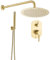 VALAZ Doccia Incasso Oro Spazzolato Protezione PVD | Miscelatore Doccia Incasso Spruzzatore Effetto Pioggia | Installazione a Parete Facile | Inossidabile, Rotondo, Spruzzatore 20 cm, Serie Duero