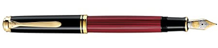 Pelikan Füllhalter Souverän 800 Schwarz-Rot, Feder M, in Faltschachtel, 816526