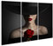 islandburner Quadro su tela Fiore di rosa rossa Donna Labbra Cappello nero Moda Modello Bellezza Quadri Stampe Immagini Murale Decorazione da parete