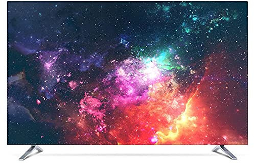 Custom 19 - 80 22 inch 75 inch Decorative Hood Cover for Screen TV PC Nebula Universe Waterproof Purple Blue Green Tv cover (Color : Blue, Specification : 75 inch)