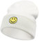 SONMONY Smiley Face Beanie Mützen für Damen Herren Winter Strickmützen Weich Bündchen Warm Smiley Stretchy Beanies Mütze, Weiss/opulenter Garten, Einheitsgröße