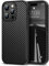 Tasikar Compatible with iPhone 14 Pro Case, Carbon Fiber Leather Texture with TPU Bumper Slim Protective Cover Case, Black