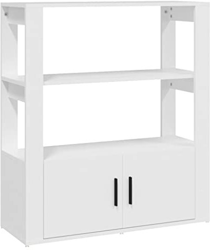 vidaXL Sideboard Schrank Anrichte Beistellschrank Kommode Mehrzweckschrank Standschrank Bücherregal Standregal Weiß 80x30x90cm Holzwerkstoff