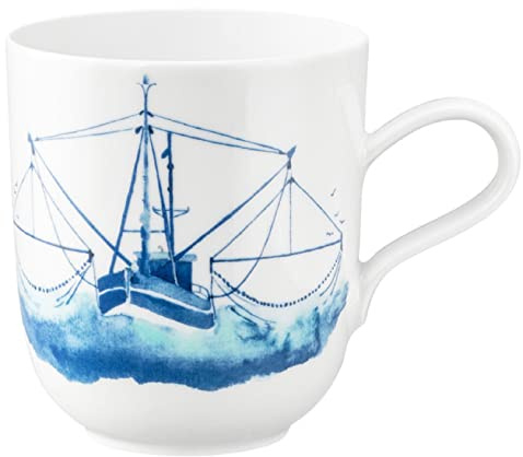 Seltmann Weiden Zusatzsortiment Becher mit Henkel 0,40 l (Liberty) rund Fischkutter blau [SP] UVP:15,9