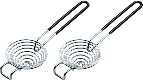 CAMKYDE Eiertrenner Lebensmittelqualität Edelstahl Eigelb Weiß Trennwerkzeug 2er Set (Schwarz)