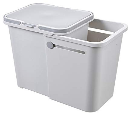 DYPASA Corbeille à Papier Scalable Poubelle de tri des ménages Grand Poubelle avec Couvercle Push-Pull Couvert Corbeille en Plastique refermable Bin Poubelle de tri Poubelle De Bureau (Color : Blauw)