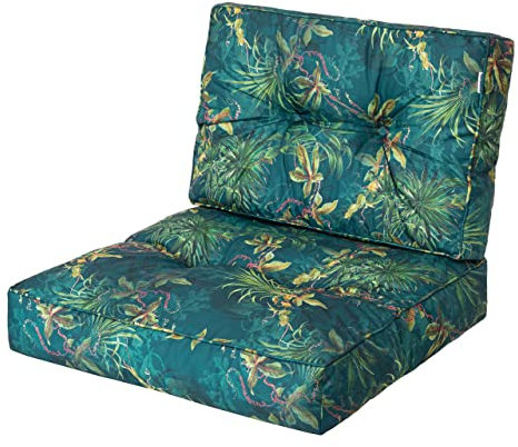 PillowPrim, Palettenkissen, Stulhkissen, Rattansessel, Outdoor, Auflage, Sitzkissen, Stuhlkissen, Rattanmöbel, Grasgrün, 60 x 60 cm