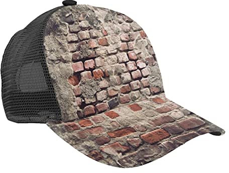 QQIAEJIA Ancient Worn Brick Wall Print Baseball Caps, Unisex Trucker Hut Dad Hat Reise Cap Verstellbare Snapback Sport Hut, Siehe Abbildung, One size