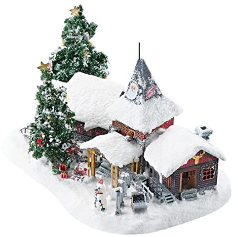 3D-Metallpuzzle Weihnachtsmanndorf-Bausatz mit LED-Licht, 152 Teile Metall-3D-Puzzle-Modellbausatz, Weihnachtsdorf-Puzzle für Erwachsene, Geschenkornamente, DIY-Metall-3D-Puzzle-Bausatz