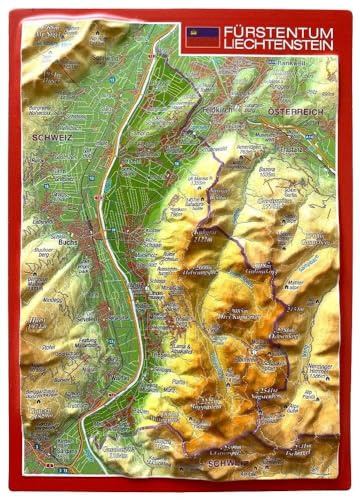 Fürstentum Liechtenstein, Reliefpostkarte: Tiefgezogene Reliefpostkarte