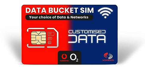 Scancom Erstellen Sie Ihre eigene Daten-SIM-Karte: Wählen Sie Ihre Daten-Bucket-Kombination zwischen EE, Three, O2 und Vodafone (Vodafone und O2, 200 GB)