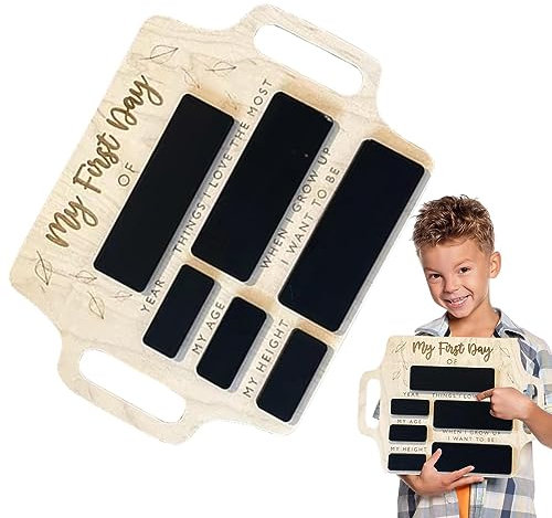 Fulenyi Schild „Erster Tag des Kindergartens“, Wiederverwendbares Holzschild für den ersten Schultag, 22,9 x 30, cm, Tafel zum ersten Schultag, Schulanfangsschild für Schulfeiern und Meilensteine