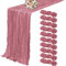 10er-Pack Käsetuch-Tischläufer, staubiger Rosen-Tischläufer, 90 x 300 cm, rustikale Gaze-Tischläufer für Hochzeit, Tischdekoration, Hochzeitsbogen, Party-Dekoration