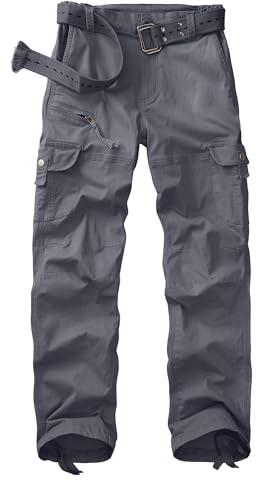 yeyity Cargohose Damen Hosen Multi Taschen Baumwolle Arbeitshose | Relaxed-Fit Atmungsaktiv Outdoorhose Trekkinghose Stretch Wanderhose Militär Hose Streetwear Taktische Hose