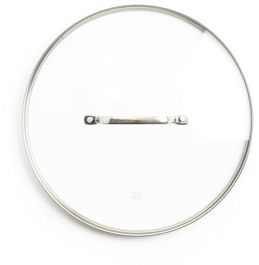 Blue Diamond Universal-Deckel aus gehärtetem Glas, 24,1 cm, Bratpfanne, Schmorpfanne, Kochtopf, Suppentopf, ofenfest bis 176 °C, spülmaschinenfest, Edelstahlgriff, transparent