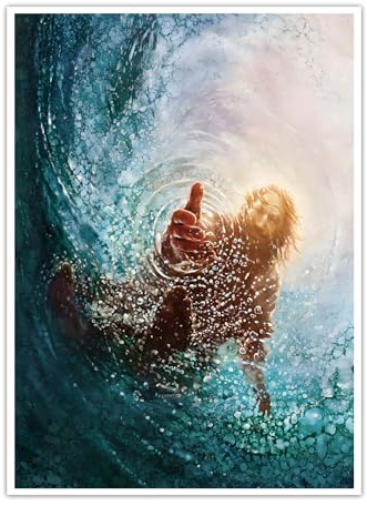 Hanyosa Jesus-Poster Die Hand Gottes, Bild von Jesus, Leinwand, Wandkunst, Jesus-Druck, christliche Dekoration für Wohnzimmer, 30,5 x 41,5 cm